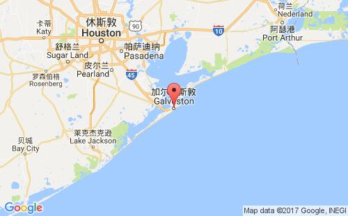 美國海運港口加爾維斯頓galveston,tx港口地圖