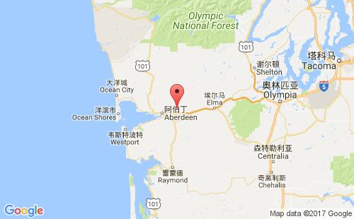 美國(guó)海運(yùn)港口格雷斯港grays harbour港口地圖