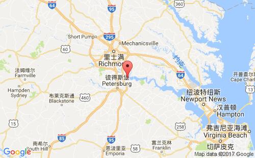 美國海運港口霍普韋爾hopewell港口地圖