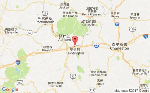 美國海運(yùn)港口亨廷頓huntington,ky港口地圖