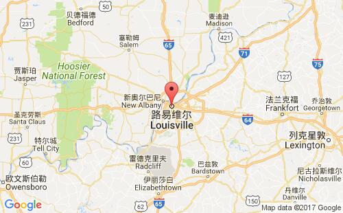 美國(guó)海運(yùn)港口路易維爾louisville,ky港口地圖