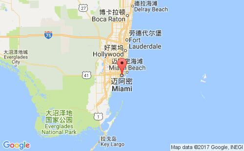 美國(guó)海運(yùn)港口邁阿密miami,fl港口地圖