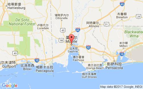 美國海運港口莫比爾mobile,al港口地圖