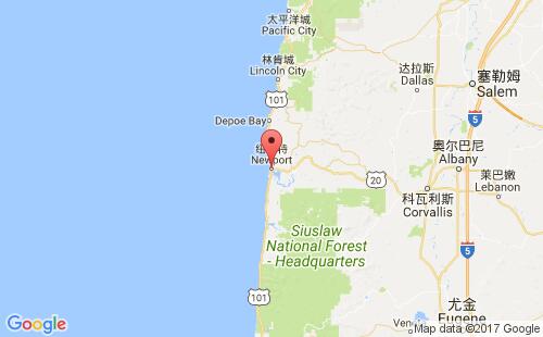 美國海運港口紐波特newport,or港口地圖