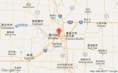 美國(guó)海運(yùn)港口奧馬哈omaha,ne港口地圖