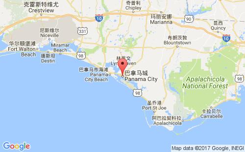 美國(guó)海運(yùn)港口巴拿馬城panama city,fl港口地圖