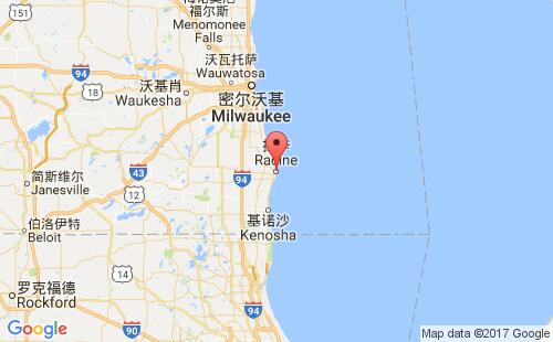 美國(guó)海運(yùn)港口拉辛racine港口地圖