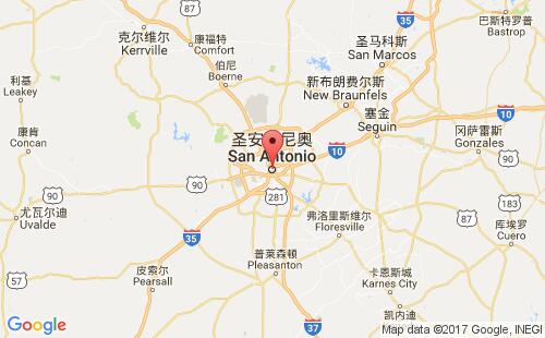 美國海運港口圣安東尼奧san antonio,tx港口地圖