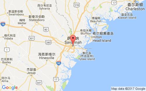 美國海運(yùn)港口薩凡納savannah,ga港口地圖