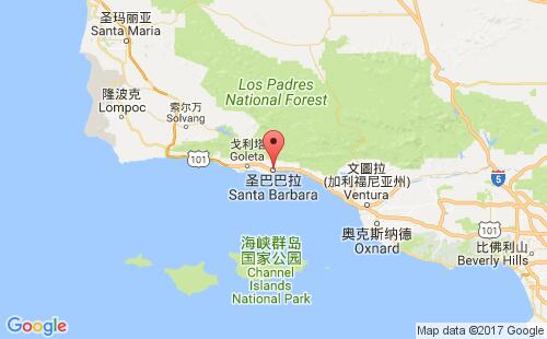 美國海運港口圣巴巴拉santa barbara港口地圖