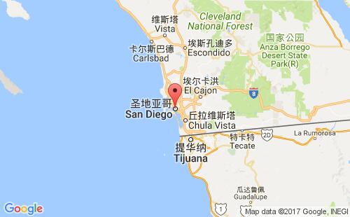 美國(guó)海運(yùn)港口圣迭戈san diego,ca港口地圖