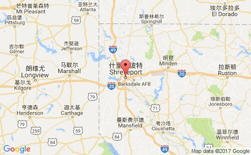 美國海運港口什里夫波特shreveport,la港口地圖