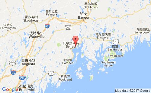 美國海運港口錫斯波特searsport港口地圖