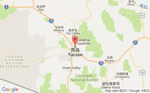 美國海運(yùn)港口塔爾薩tucson,az港口地圖