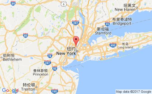 美國(guó)海運(yùn)港口威霍肯weehawken港口地圖
