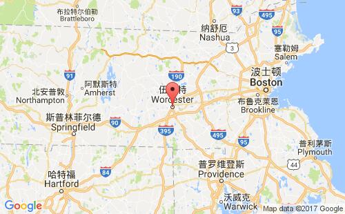 美國海運(yùn)港口伍斯特worcester,ma港口地圖